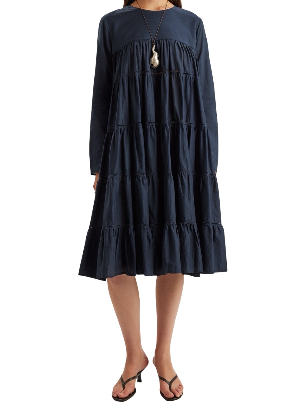 MERLETTE ESSAOUIRA TIERED MAXI DRESS - NAVY Size Small or Size 4